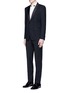 Figure View - Click To Enlarge - - - Slim fit satin trim wool tuxedo pants