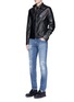Figure View - Click To Enlarge - - - Leather racer jacket