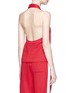 Back View - Click To Enlarge - CHLOÉ - Bow tie contrast stitch halterneck top