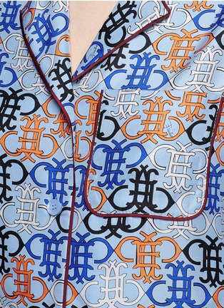 Detail View - Click To Enlarge - EMILIO PUCCI - Monogram print silk pyjama shirt