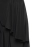 Detail View - Click To Enlarge - GIVENCHY - Rib knit trim asymmetric pleat silk dress
