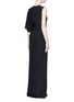 Back View - Click To Enlarge - GIVENCHY - Ruche one-sleeve lace insert silk gown