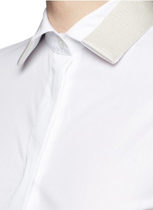 Detail View - Click To Enlarge - ACNE STUDIOS - 'Morag Pop' contrast webbing poplin shirt