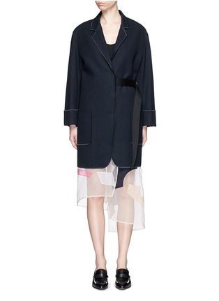 Main View - Click To Enlarge - ACNE STUDIOS - 'Bariah Panama' asymmetric belt cotton-wool coat