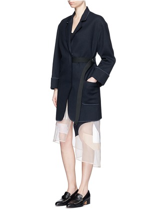 Figure View - Click To Enlarge - ACNE STUDIOS - 'Bariah Panama' asymmetric belt cotton-wool coat