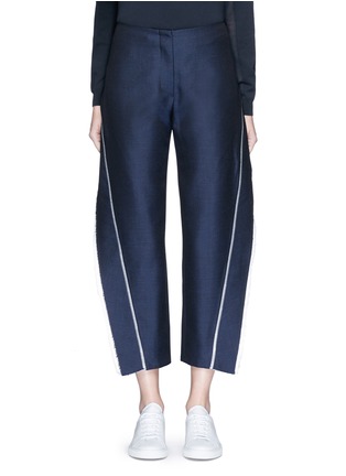 Main View - Click To Enlarge - ACNE STUDIOS - 'Harriet' fringe trim wool-Mohair cropped pants