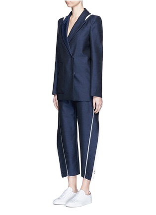 Figure View - Click To Enlarge - ACNE STUDIOS - 'Harriet' fringe trim wool-Mohair cropped pants