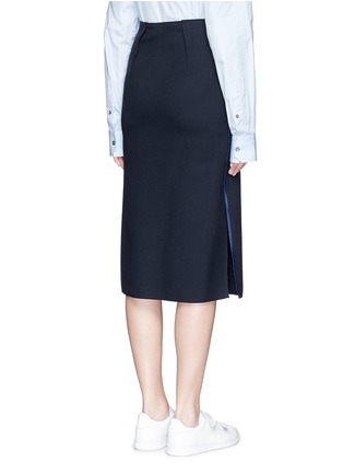 Back View - Click To Enlarge - ACNE STUDIOS - 'Laelia Panama' contrast trim cotton-wool midi skirt