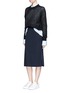 Figure View - Click To Enlarge - ACNE STUDIOS - 'Laelia Panama' contrast trim cotton-wool midi skirt