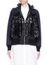 Main View - Click To Enlarge - SACAI - Floral embroidery lace trench bomber jacket