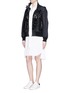 Figure View - Click To Enlarge - SACAI - Floral embroidery lace trench bomber jacket