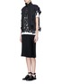 Figure View - Click To Enlarge - SACAI - Floral embroidery lace layer trench jacket