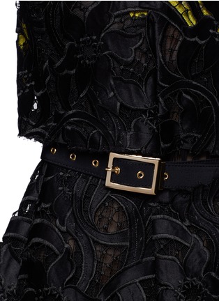 Detail View - Click To Enlarge - SACAI - Asymmetric cutout floral embroidery lace dress