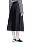Back View - Click To Enlarge - SACAI - Embroidery lace poplin pleat midi skirt