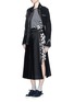 Figure View - Click To Enlarge - SACAI - Embroidery lace poplin pleat midi skirt