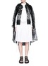 Detail View - Click To Enlarge - SACAI - Bandana print vest layer embroidery organza trench coat