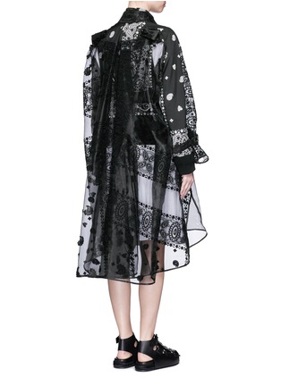 Back View - Click To Enlarge - SACAI - Bandana print vest layer embroidery organza trench coat