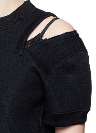 Detail View - Click To Enlarge - SACAI - Camisole back cutout shoulder sweatshirt