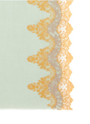 Detail View - Click To Enlarge - JANAVI - Metallic floral lace cashmere scarf