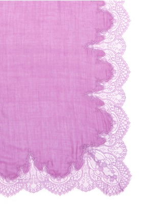 Detail View - Click To Enlarge - JANAVI - Floral lace border wool-silk scarf