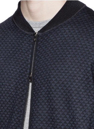 Detail View - Click To Enlarge - ISAIA - Fine wool intarsia knit zip cardigan