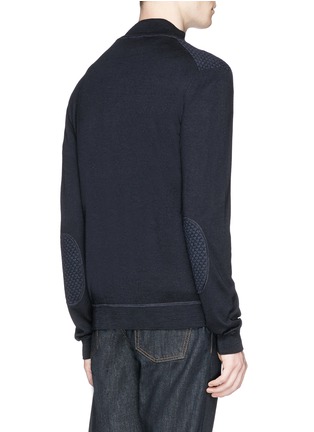 Back View - Click To Enlarge - ISAIA - Fine wool intarsia knit zip cardigan