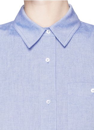 Detail View - Click To Enlarge - T BY ALEXANDER WANG - Boxy cropped cotton Oxford shirt