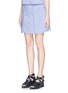 Front View - Click To Enlarge - T BY ALEXANDER WANG - Folded cotton Oxford A-line skirt