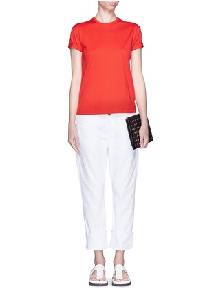 Figure View - Click To Enlarge - T BY ALEXANDER WANG - Roll cuff superfine cotton T-shirt