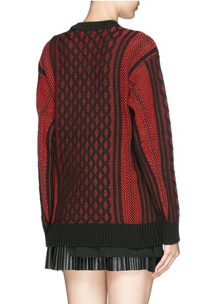 Back View - Click To Enlarge - T BY ALEXANDER WANG - Honeycomb cable knit cotton blend sweater