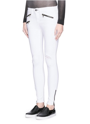 Front View - Click To Enlarge - RAG & BONE - 'RBW23 Crop' contrast zip jeans