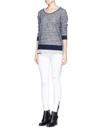 Figure View - Click To Enlarge - RAG & BONE - 'Skye' sheer linen knit sweater