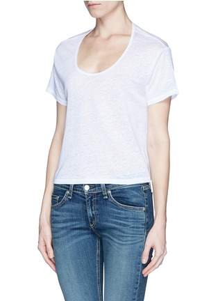 Front View - Click To Enlarge - RAG & BONE - 'Cody' linen cropped T-shirt