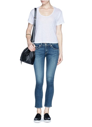 Figure View - Click To Enlarge - RAG & BONE - 'Cody' linen cropped T-shirt