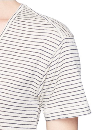 Detail View - Click To Enlarge -  - 'Anya' stripe cotton-linen T-shirt