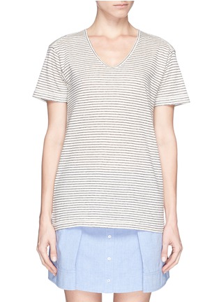 Main View - Click To Enlarge -  - 'Anya' stripe cotton-linen T-shirt