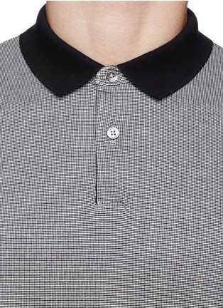 Detail View - Click To Enlarge - THEORY - 'Sandhurst' textured chevron stripe polo shirt