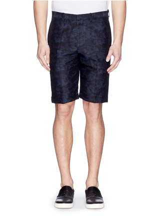 Main View - Click To Enlarge - THEORY - 'Muller' stripe camouflage print shorts