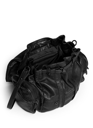 Detail View - Click To Enlarge - ALEXANDER WANG - 'Marti' matte hardware washed leather three-way backpack