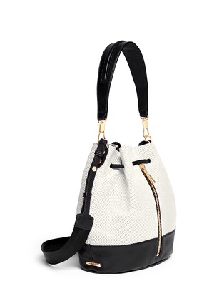 Front View - Click To Enlarge - ELIZABETH AND JAMES - 'Cynnie' perforated leather bucket bag