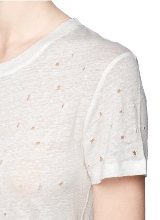 Detail View - Click To Enlarge - IRO - 'Clay' distressed linen T-shirt