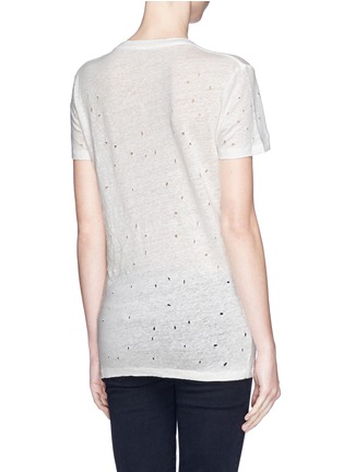 Back View - Click To Enlarge - IRO - 'Clay' distressed linen T-shirt