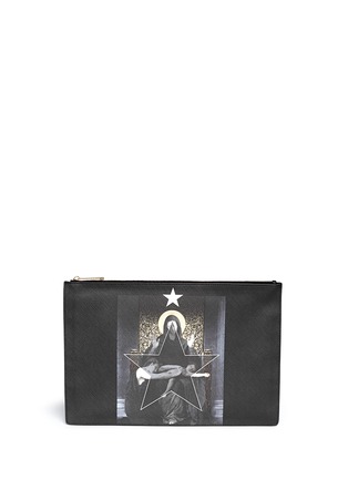 Main View - Click To Enlarge - GIVENCHY - Madonna print large flat zip pouch
