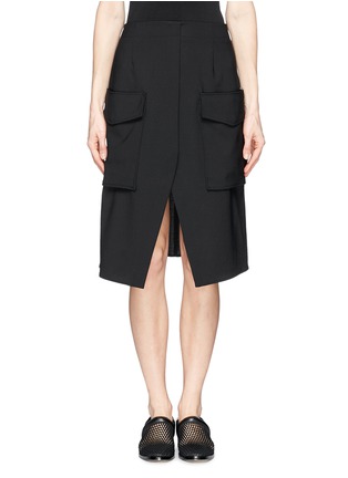 Main View - Click To Enlarge - ACNE STUDIOS - 'Pine' flap pocket centre split skirt