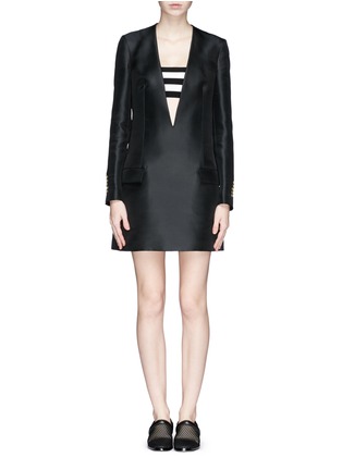 Front View - Click To Enlarge - ACNE STUDIOS - 'Ryde T' plunge neck organza dress