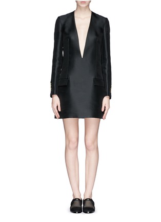 Main View - Click To Enlarge - ACNE STUDIOS - 'Ryde T' plunge neck organza dress