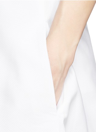 Detail View - Click To Enlarge - ACNE STUDIOS - 'Piana' contrast zip cotton piqué skirt