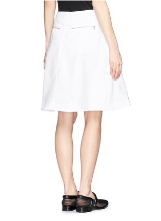 Back View - Click To Enlarge - ACNE STUDIOS - 'Piana' contrast zip cotton piqué skirt