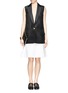 Figure View - Click To Enlarge - ACNE STUDIOS - 'Piana' contrast zip cotton piqué skirt