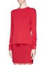 Front View - Click To Enlarge - ACNE STUDIOS - 'Materia' wrap back cotton sweater
